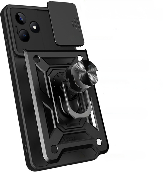 Husă blindată pentru Realme Note 50, CamShield Slide, negru