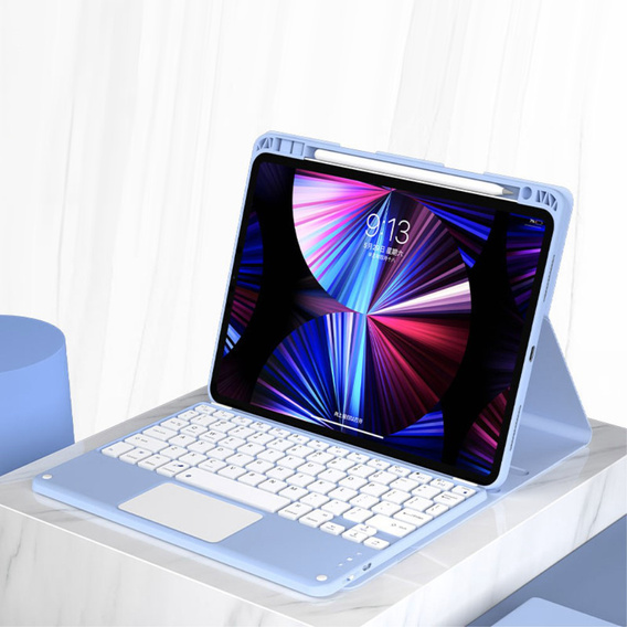 Carcasă + tastatură iPad Air 10.9 4 2020 / 5 2022, Touchpad, albastru