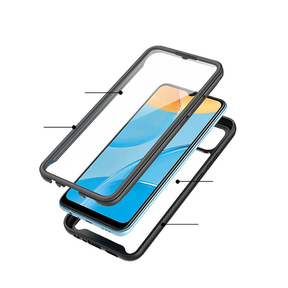 Carcasă pentru Oppo A15 / A15S, Shockproof, cu folie, albastru