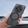 Husă pentru Xiaomi Redmi 14C / Xiaomi Poco C75, pentru MagSafe, ERBORD Matt Case, negru + sticlă pentru ecran