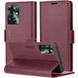 Husă pentru Oppo Reno 11F, ERBORD Glossy Litchi, portofel cu clapetă, roșu
