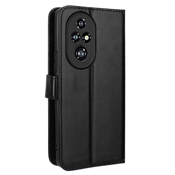 Cu clapetă pentru Honor 200 Pro 5G, Crazy Horse Wallet, negru