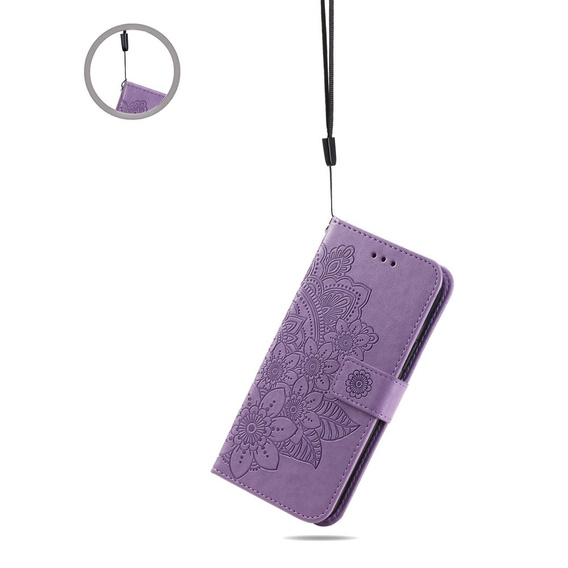 Cu clapetă pentru Xiaomi Redmi 13C / Poco C65, Mandala Flower, violet