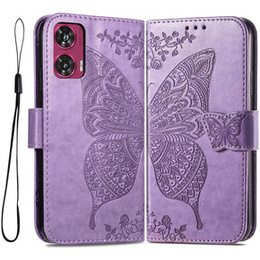 Cu clapetă pentru Motorola Edge 50 Fusion 5G, Butterfly, violet