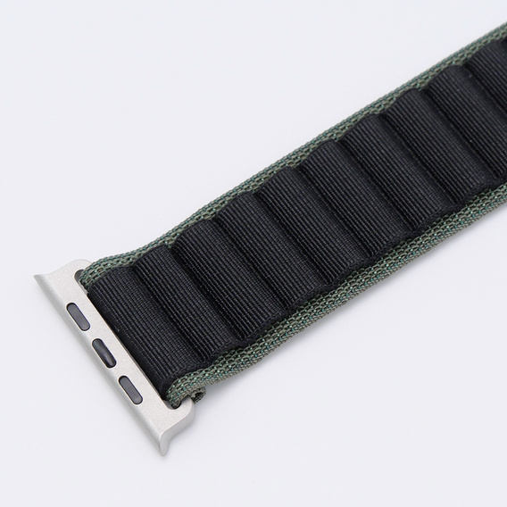 Curea din nailon pentru Apple Watch 1/2/3/4/4/5/6/6/7/8/SE/ULTRA 42/44/45/49mm, verde / negru