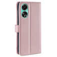 Cu clapetă pentru Oppo A78 4G, Wallet Zipper Pocket, roz