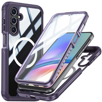 Husă pentru Samsung Galaxy A16, Shockproof, cu sticlă, pentru MagSafe, violet