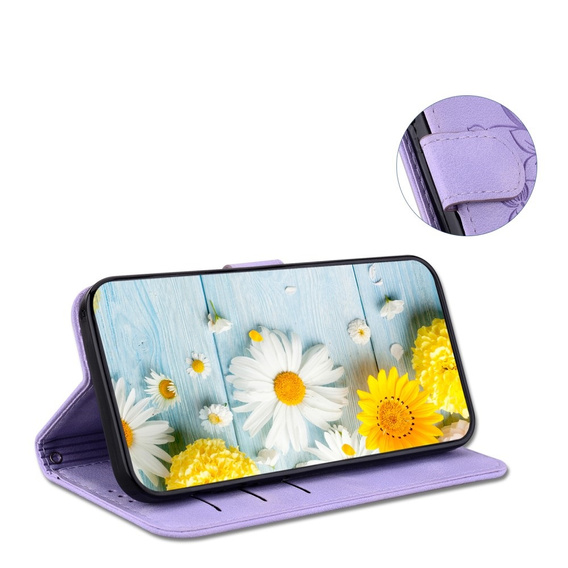 Cu clapetă pentru Oppo A60, Lily Flower, violet