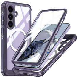 Husă pentru Samsung Galaxy S25 FE, Shockproof, cu sticlă, pentru MagSafe, violet
