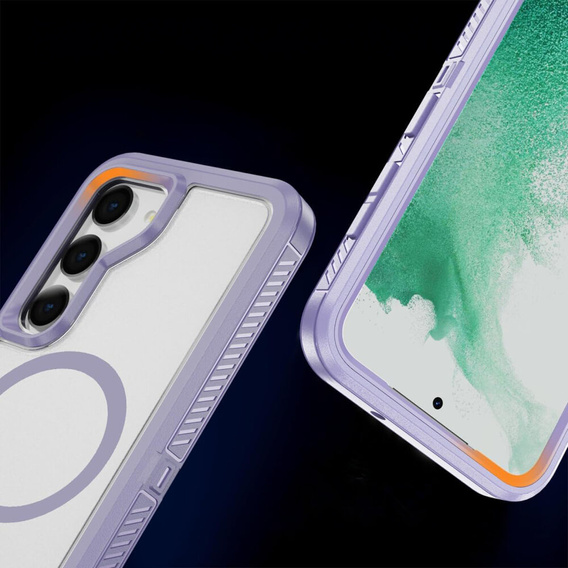 Carcasă cu ramă pentru Samsung Galaxy S23 FE, pentru MagSafe, transparent / violet
