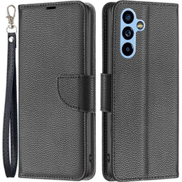 Cu clapetă pentru Samsung Galaxy A54 5G, Wallet Litchi Magnet, negru