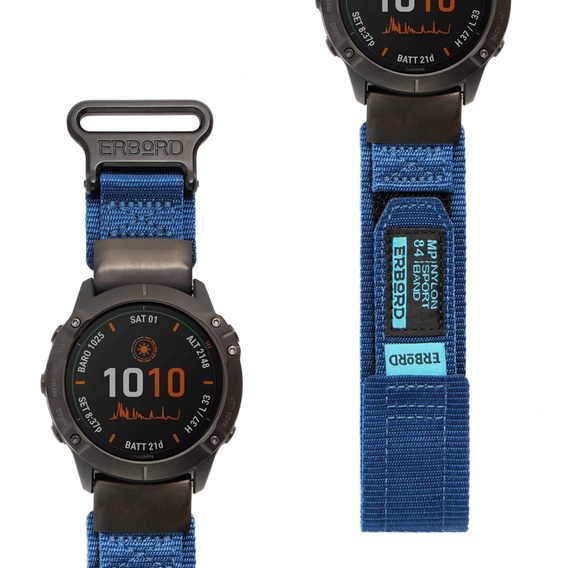 ERBORD MP84 Curea din nylon Quickfit pentru Garmin Fenix 5X/6X/6X PRO/7X (mărime S/M)