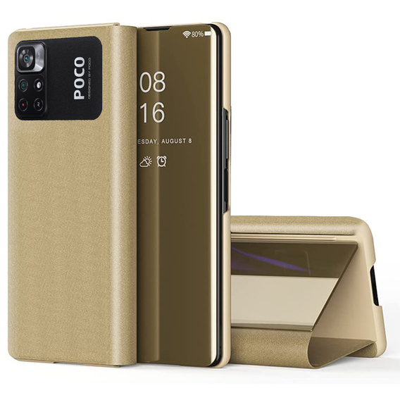 Huse pentru Xiaomi Poco M4 Pro 4G, Clear View, de aur