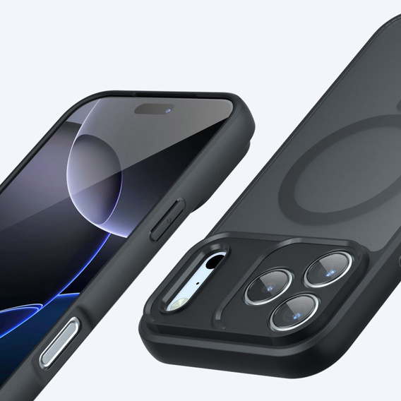 Husă mată pentru iPhone 17 Pro Max, pentru Magsafe, negru mat