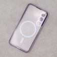 Carcasa Magnetic Dual Glass MagSafe pentru Samsung Galaxy S23, violet