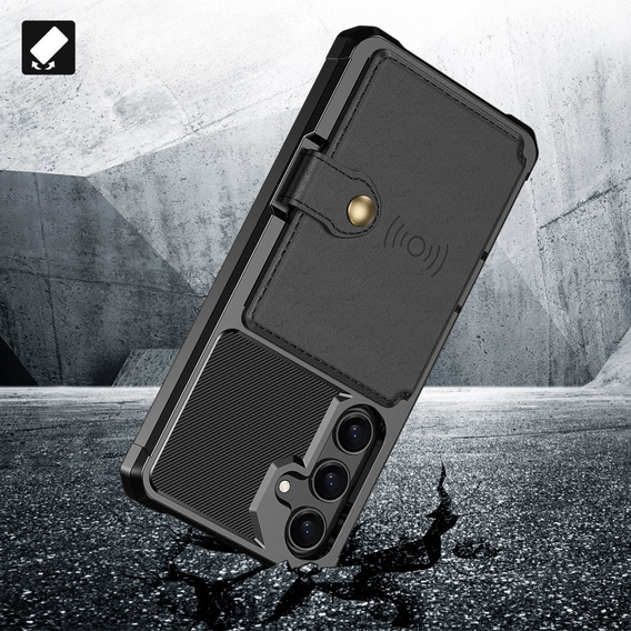 Husa pentru Samsung Galaxy A35 5G, Card Holder Kickstand, negru