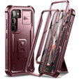 Husă blindată pentru Samsung Galaxy S23, Dexnor Full Body (Two Frames), roșu