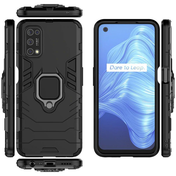 Huse pentru Realme 7 5G, Kickstand Ring, negru