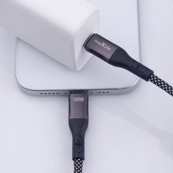Cablu magnetic USB-C la USB-C, 100 W, 1,0 m, pentru dispozitive cu USB-C