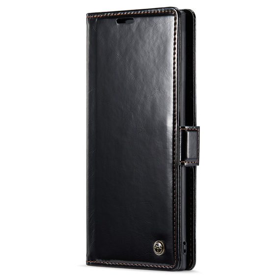 Carcasă flip CASEME pentru Samsung Galaxy Note 10 Plus, Waxy Textured, negru