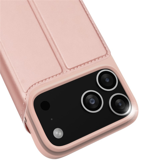 Husă Dux Ducis pentru iPhone 17 Pro Max, Skin Pro, cu clapetă, cu slot pentru carduri, roz