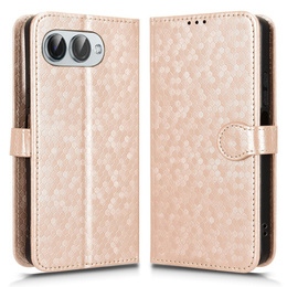 Husa cu clapetă pentru T Phone 3 5G, Wallet Rhombus, de aur