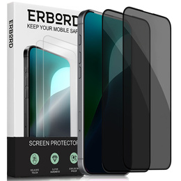 2x sticlă de confidențialitate temperată pentru iPhone 16 Plus, ERBORD Anti-Spy