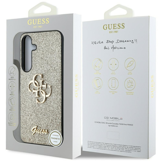 Husă GUESS Fixed Glitter Big 4G Logo pentru Samsung Galaxy S25