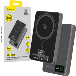 Blavec Power Bank 10000mAh BJ-03 Slim 13.5mm - Tip C - 22.5W, MagSafe 3in1 - gri