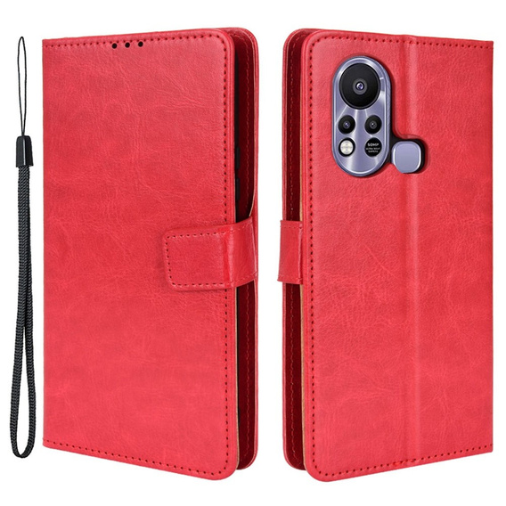 Cu clapetă pentru Infinix Hot 11s, Crazy Horse Wallet, roșu