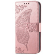 Cu clapetă pentru Samsung Galaxy A16, Butterfly, roz rose gold