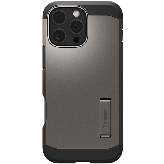 Carcasa Spigen pentru iPhone 16 Pro Max, Tough Armor Mag MagSafe, gri + 9H Tempered Glass