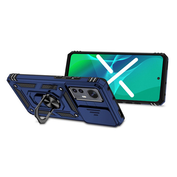 Husă blindată pentru Xiaomi 12 / 12X, CamShield Slide, albastru