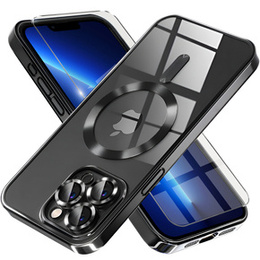 Husă pentru iPhone 13 Pro, Electro MagSafe, negru + Sticlă pentru ecran