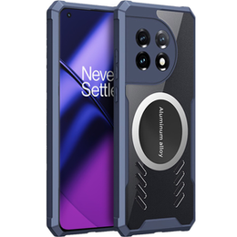 Carcasă pentru OnePlus 11 5G, cu placă magnetică, transparent / albastru marin