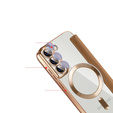 Cu clapetă pentru Samsung Galaxy S22 5G, RFID Wallet MagSafe CamShield, maro