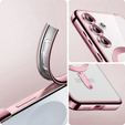 Husă pentru Samsung Galaxy S25, Electro MagSafe, roz rose gold + Sticlă pentru ecran