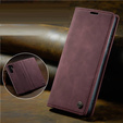 Husa CASEME pentru Huawei P30 Pro, Leather Wallet Case, maroon