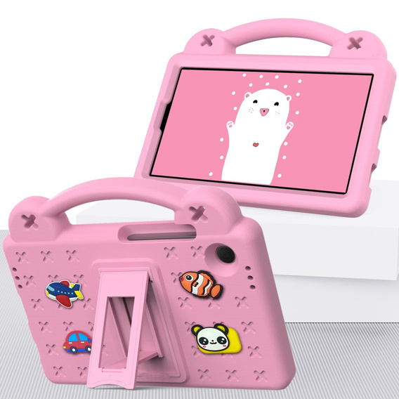 Husă pentru copii pentru Samsung Galaxy Tab A11 / A9, Cute Patterns, cu suport, roz