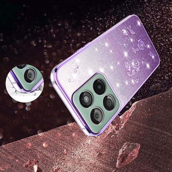 Husă Glitter Flower pentru Motorola Edge 70