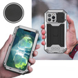 Husă pentru iPhone 13 Pro Max, R-JUST CamShield Slide, armată, de argint / negru