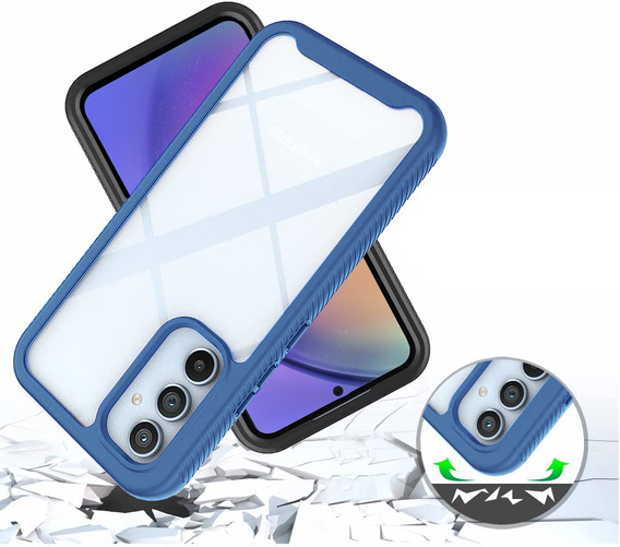 Carcasă pentru Samsung Galaxy A54 5G, Shockproof, cu folie, albastru