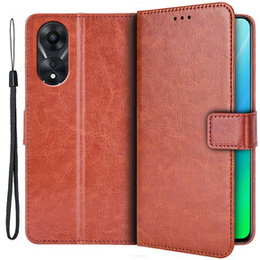 Cu clapetă pentru Oppo A78 5G, Crazy Horse Wallet, maro