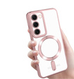 Husă pentru Samsung Galaxy S23 Plus, Electro MagSafe, roz rose gold + Sticlă pentru ecran