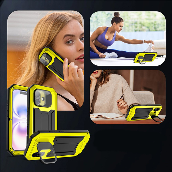 Husă blindată R-JUST cu protecție pentru ecran și suport pentru iPhone 17