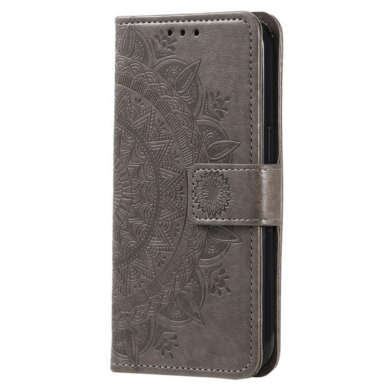 Cu clapetă pentru Samsung Galaxy S23 FE, Mandala, gri