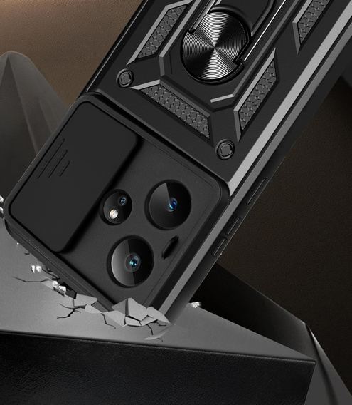 Husă blindată pentru Realme GT 7 / 7T, CamShield Slide, negru