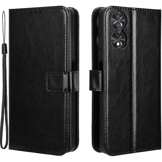 Cu clapetă pentru TCL 40 NxtPaper, Crazy Horse Wallet, negru