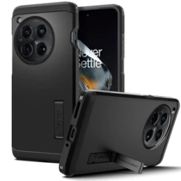 Husă Spigen Tough Armor pentru OnePlus 12 (neagră) – protecție robustă cu suport