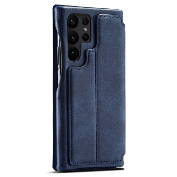 Carcasa cu clapetă pentru Samsung Galaxy S23 Ultra, ERBORD Retro, albastru